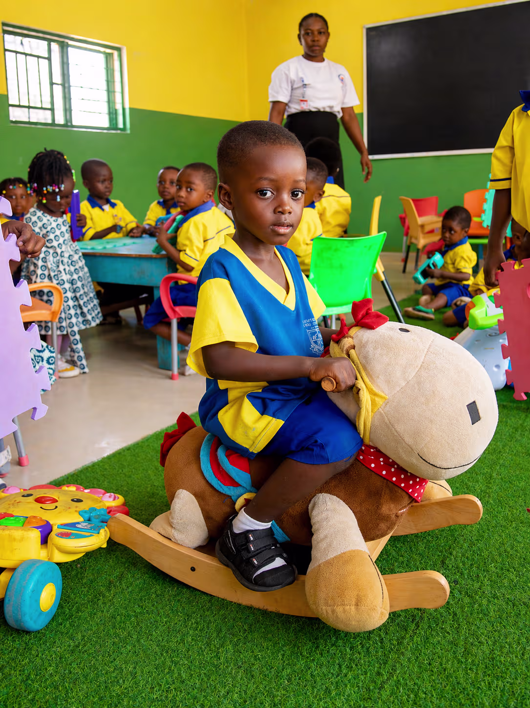Young children learning in a caring classroom